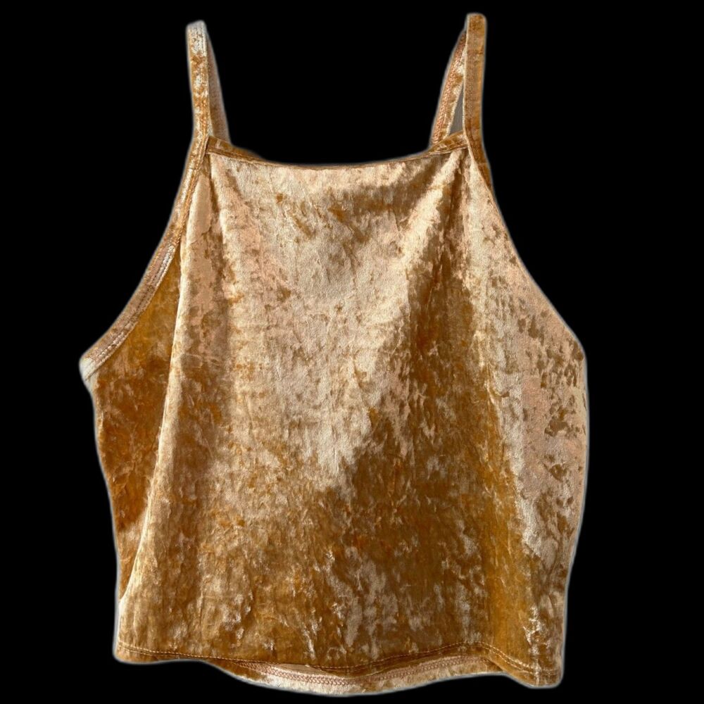 Fun Yellow Velvet Crop Top Brand New